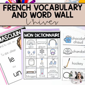 Vocabulaire d'hiver  Vocabulary cards, Word wall, Classroom