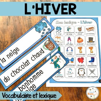 Preview of French Winter Vocabulary Word Wall - Hiver - Vocabulaire et lexique