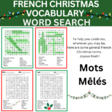 French Winter Word Search - Mots cachés Français sur Noël