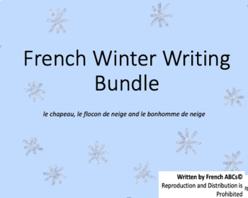 Preview of French Winter Writing Activities - Écriture/hiver - In-class and Online Learning