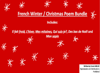 Preview of French Winter and Christmas Poems - Poèmes de l'hiver et Noël