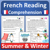 French Winter and Summer Activities Reading Comprehension 
