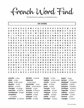 French Word Find - ER Verbs