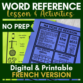 Preview of French Word Reference Lesson & Activities | Online Dictionary