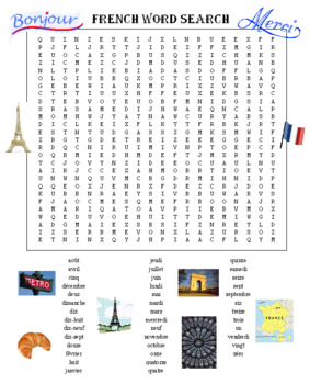 Preview of French Word Search Puzzle
