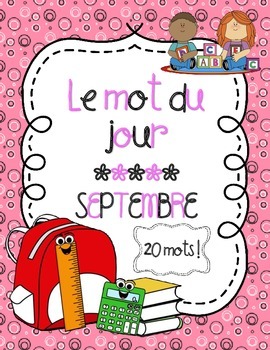Preview of French Word of the Day (September and Back-to-School) - Mot du jour (Septembre)