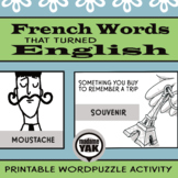 French Words that Turned English Vocabulary Activity