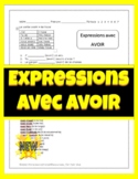 French Worksheet - Expressions Avec Avoir