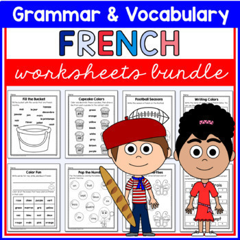 Preview of French Worksheets Bundle No Prep Printables Activités en français - 20% off