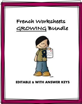 Preview of French Worksheets GROWING Bundle: 18+ Worksheets @50% off!