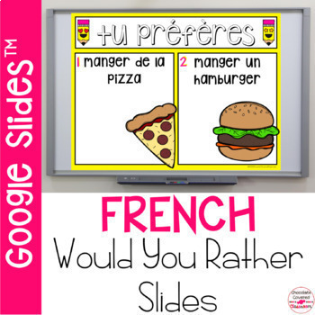 Preview of French Would You Rather Game - Back to School French Speaking Activity for FSL