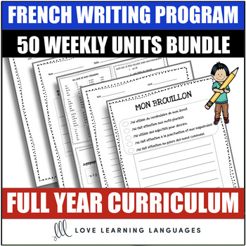 Preview of French Writing Prompt Curriculum - Paragraphe de la Semaine