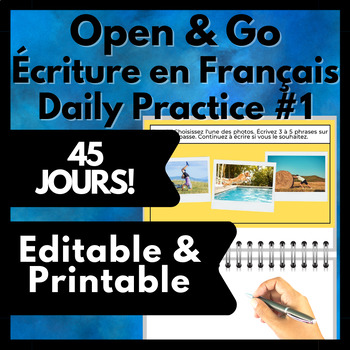 Preview of French Writing Prompt Journal - Écriture en Français de 45 jours