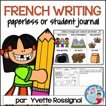 Preview of French Writing Prompts Paperless or student journal  | Écriture en français