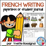 French Writing Prompts Paperless or student journal  | Écr