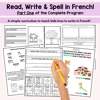 Preview of French Writing Reading and Spelling Program for FSL beginner Writers