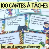 French Writing Task Cards - 100 cartes à tâches - écriture