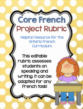 Preview of French Writing and Oral Rubric (EDITABLE) Perfect for Assignments!