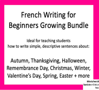 Preview of French Writing for Beginners Growing Bundle | Écriture pour débutants