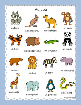 French Zoo Animals - Au Zoo - Puzzles pack - les animaux by Llanguage Llamas