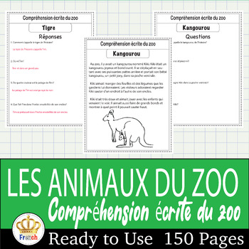 Preview of French Zoo Reading Comprehension | Compréhension de lecture Les Animaux du Zoo