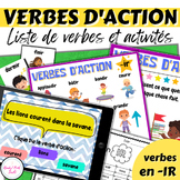French action verbs in IR Google Slides Worksheets Audio V