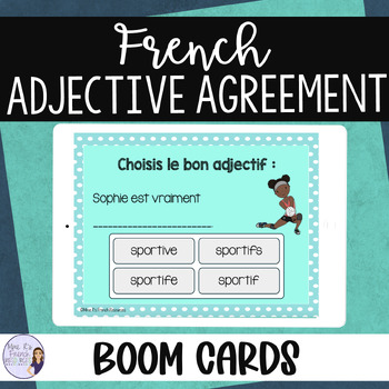 Preview of French adjectives Boom Cards DIGITAL TASK CARDS : LES ADJECTIFS