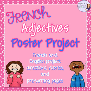Preview of French adjectives writing project / Projet d'écriture pour les adjectifs