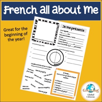Preview of French all about me / get to know you activity