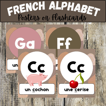 Preview of French alphabet posters boho les Affiches d'alphabet en français flashcards