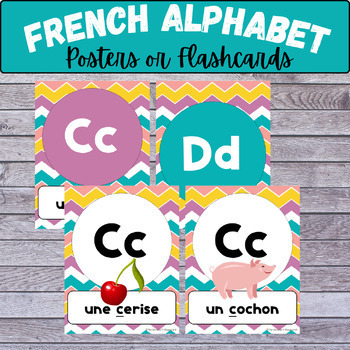 Preview of French alphabet posters groovy les Affiches d'alphabet en français flashcards