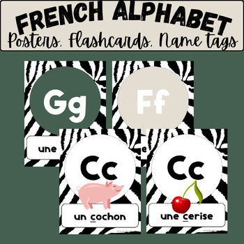 Preview of French alphabet posters les Affiches d 'alphabet desk name plates tags