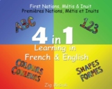 French and English, 4 books in 1, First Nations, Indigenou