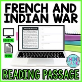 French and Indian War DIGITAL Reading Passage and Question