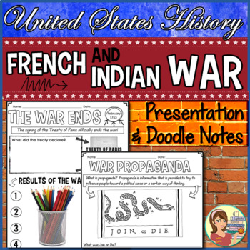Preview of French and Indian War Doodle Notes & Google Slides