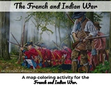 French and Indian War Map Coloring Activity- Editable