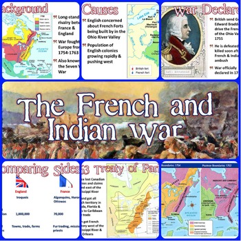 Preview of French and Indian War PowerPoint, Guided Notes Worksheet, & Video Activity
