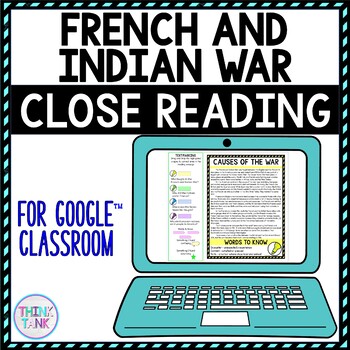 Preview of French and Indian War DIGITAL Reading Passages & Text Marking for Google Slides™