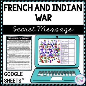Preview of French and Indian War Secret Message Activity for Google Sheets™