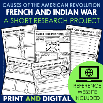 Preview of French and Indian War | Social Studies | Research Project for Google Classroom™