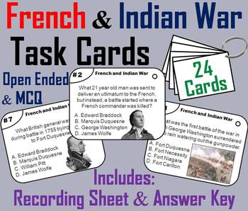 Preview of French and Indian War Task Cards Activity (Seven Years War)