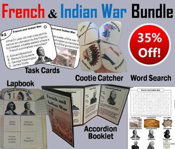 Preview of French and Indian War Task Cards and Activities Bundle (Seven Years War)