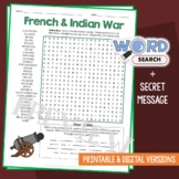 French and Indian War Word Search Puzzle Activity Vocabula