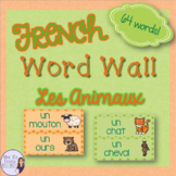French animals word wall/ Mur de mots - Les animaux