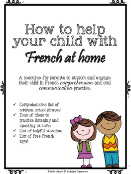 Preview of French at home - Meet the Teacher Curriculum Night - Parent Resource