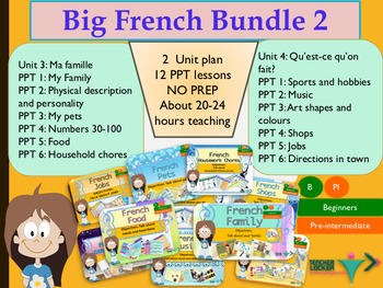 Preview of French big PPT bundle starter 2 for beginners