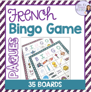 Preview of French Easter bingo game + spring vocabulary JEU POUR PÂQUES ET LE PRINTEMPS