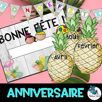 French Birthday Display Affichage D Anniversaire Tropical By Madame Soleil