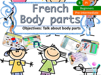 Preview of French body parts, le corps PPT for beginners