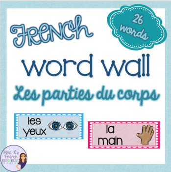 Preview of French body parts word wall MUR DE MOTS PARTIES DU CORPS